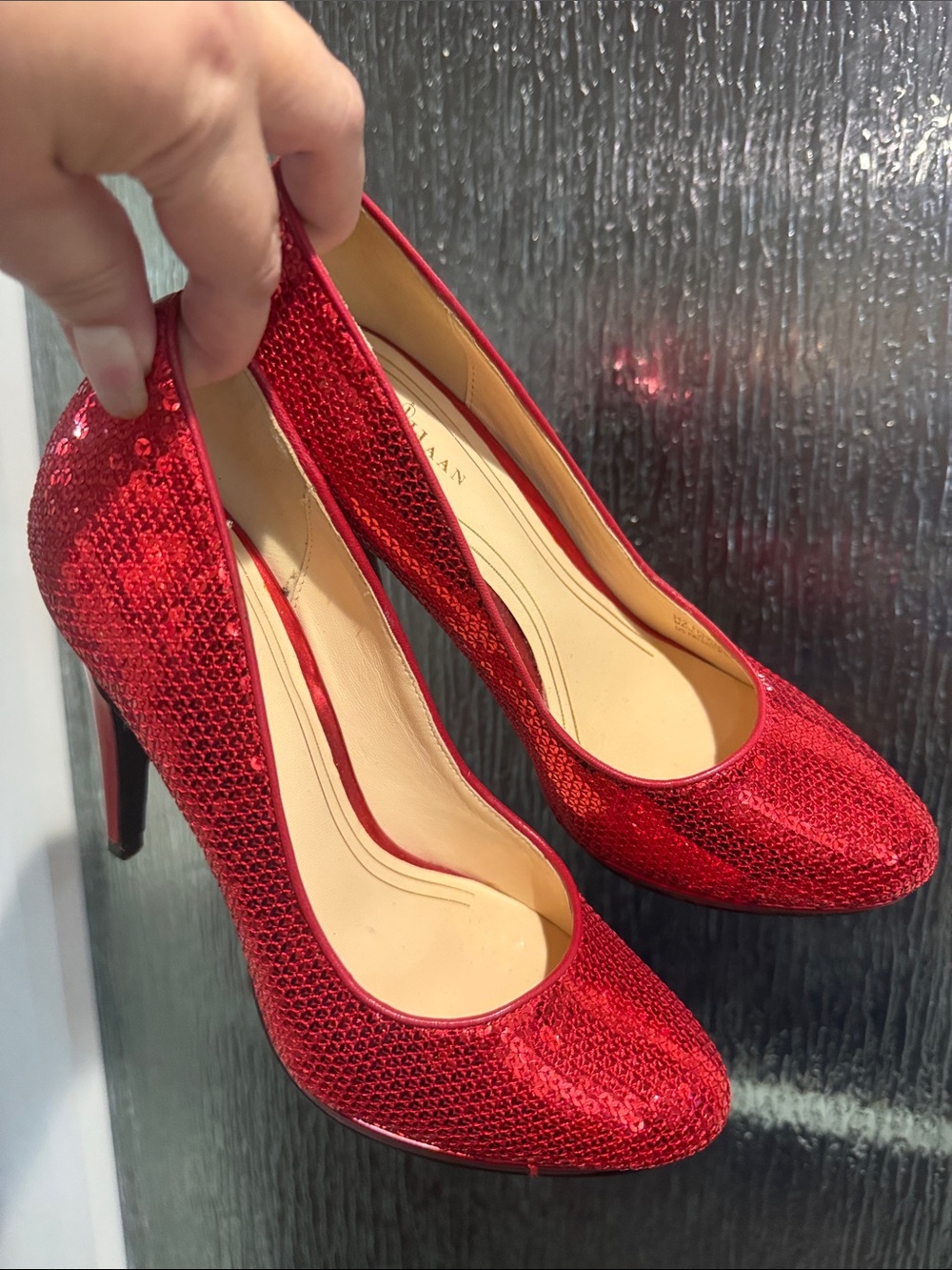 Cole Haan Red Sequin/Round Toe Stiletto 4” Pumps/Size 6.5/NWOT! Nike Air Comfort